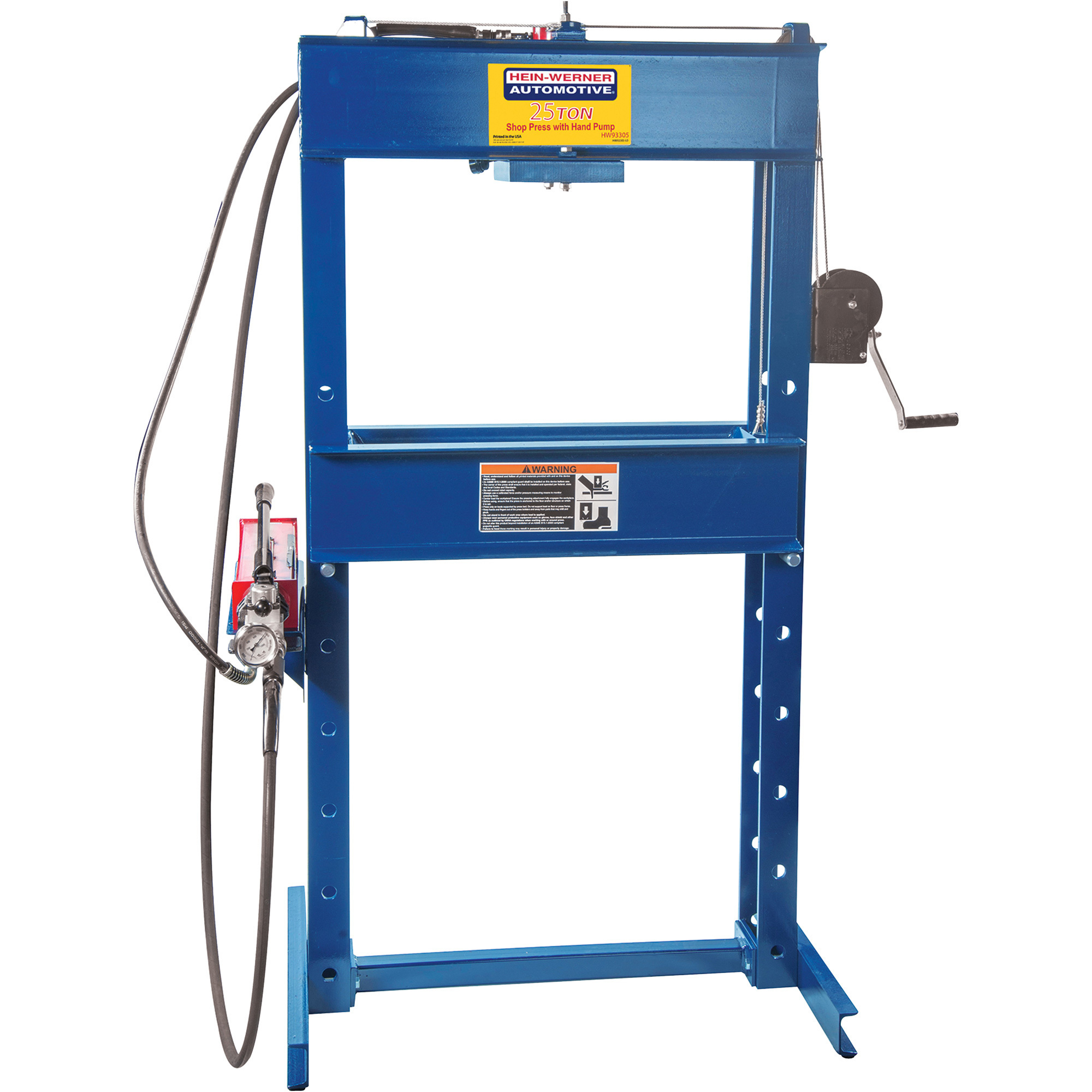 Hein-Werner 25-Ton Shop Press, Double-Acting Hand Pump, Model# HW93305